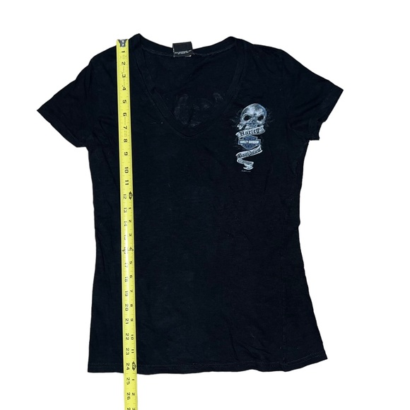 Harley Davidson Skull Angel San Diego California Motorcycle T-Shirt Black V-Neck - Picture 11 of 16